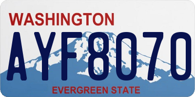 WA license plate AYF8070