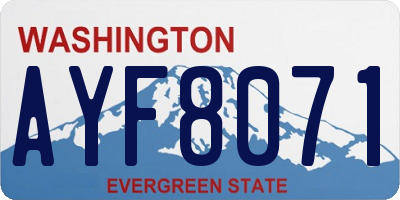 WA license plate AYF8071