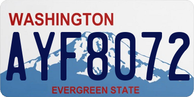 WA license plate AYF8072