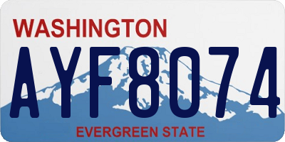 WA license plate AYF8074