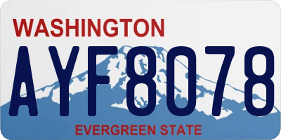 WA license plate AYF8078
