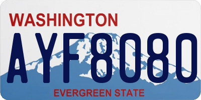 WA license plate AYF8080