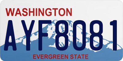 WA license plate AYF8081