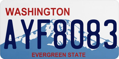 WA license plate AYF8083
