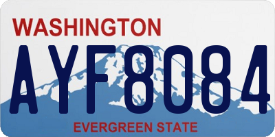 WA license plate AYF8084