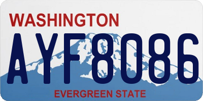 WA license plate AYF8086