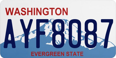 WA license plate AYF8087