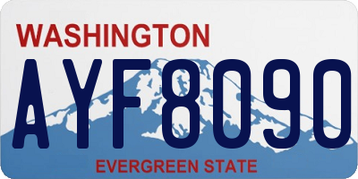 WA license plate AYF8090