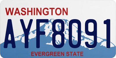WA license plate AYF8091