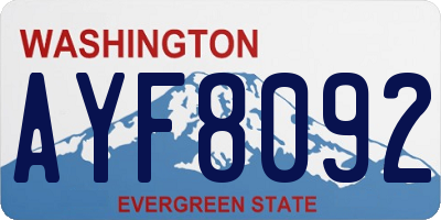 WA license plate AYF8092