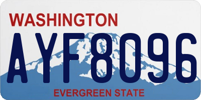 WA license plate AYF8096
