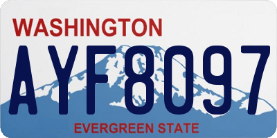 WA license plate AYF8097