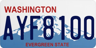 WA license plate AYF8100
