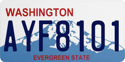 WA license plate AYF8101