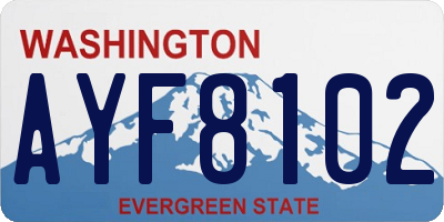 WA license plate AYF8102