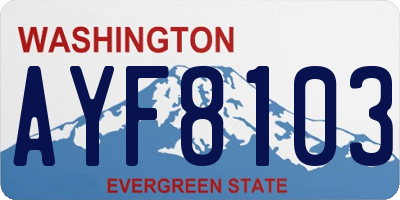 WA license plate AYF8103