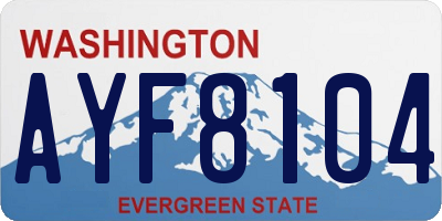 WA license plate AYF8104