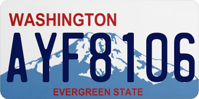 WA license plate AYF8106