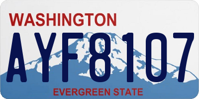 WA license plate AYF8107