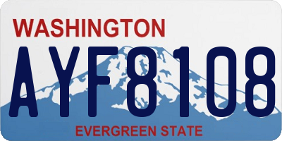 WA license plate AYF8108