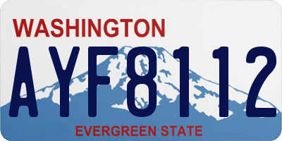 WA license plate AYF8112