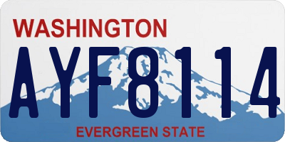 WA license plate AYF8114