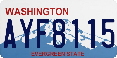 WA license plate AYF8115