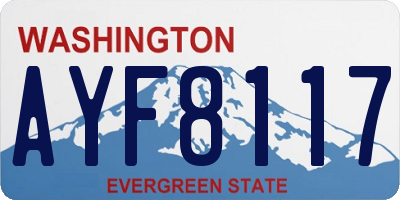 WA license plate AYF8117