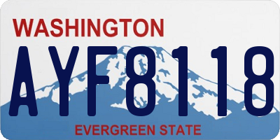 WA license plate AYF8118