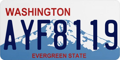 WA license plate AYF8119