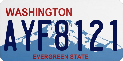 WA license plate AYF8121