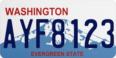 WA license plate AYF8123