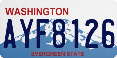 WA license plate AYF8126