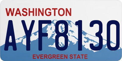 WA license plate AYF8130