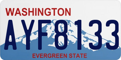 WA license plate AYF8133