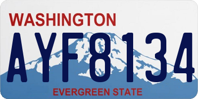 WA license plate AYF8134