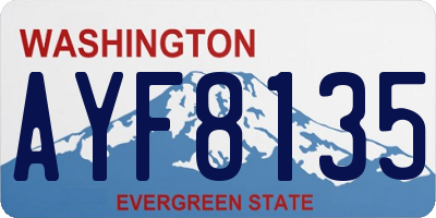 WA license plate AYF8135