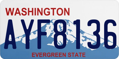 WA license plate AYF8136