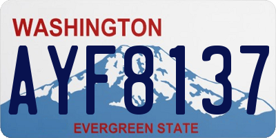 WA license plate AYF8137