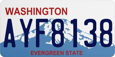 WA license plate AYF8138