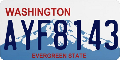 WA license plate AYF8143