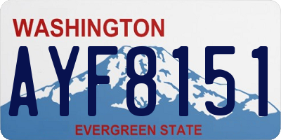 WA license plate AYF8151