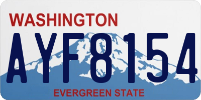 WA license plate AYF8154