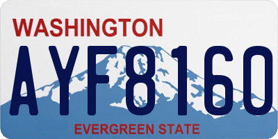 WA license plate AYF8160