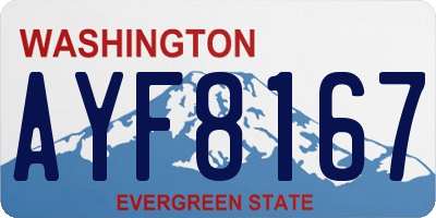WA license plate AYF8167