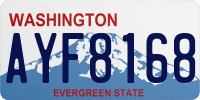 WA license plate AYF8168