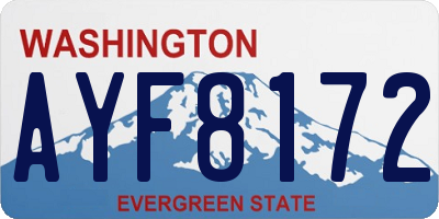 WA license plate AYF8172