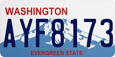 WA license plate AYF8173