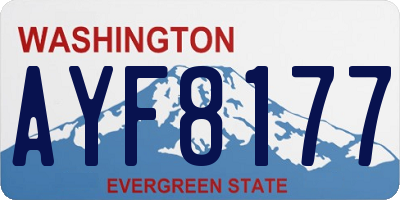 WA license plate AYF8177