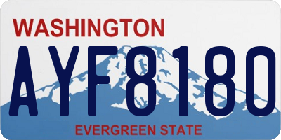 WA license plate AYF8180